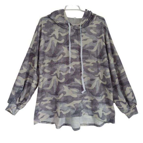 Men's camouflage drawstring hoodie, cotton and polyester, size M, NWOT. - Picture 1 of 7